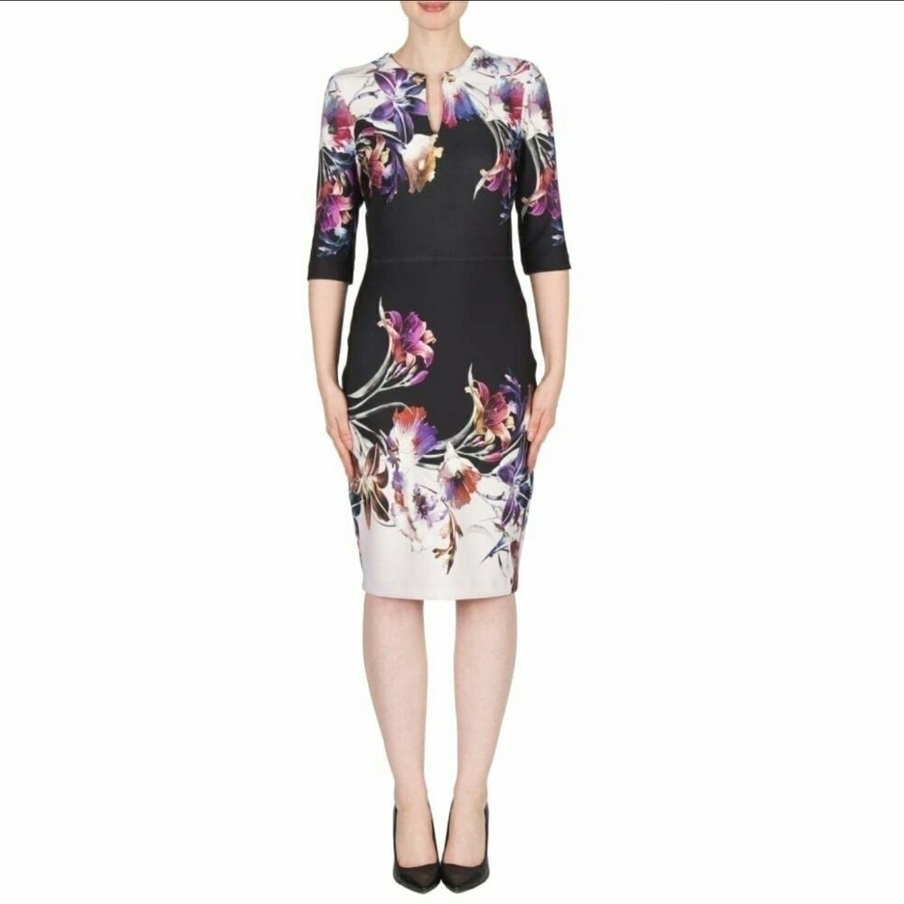 Nwt JOSEPH RIBKOFF Multi Floral Print Dress, Size 18
